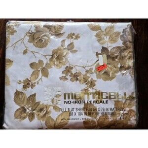 Monticello Full Flat Sheet Vintage